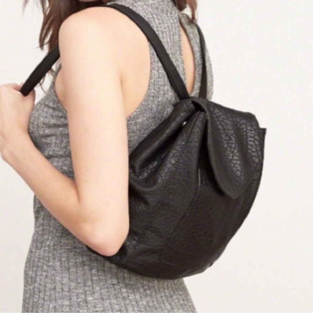 Abercrombie & Fitch Black Faux Leather Mini Backpack - Picture 1 of 7